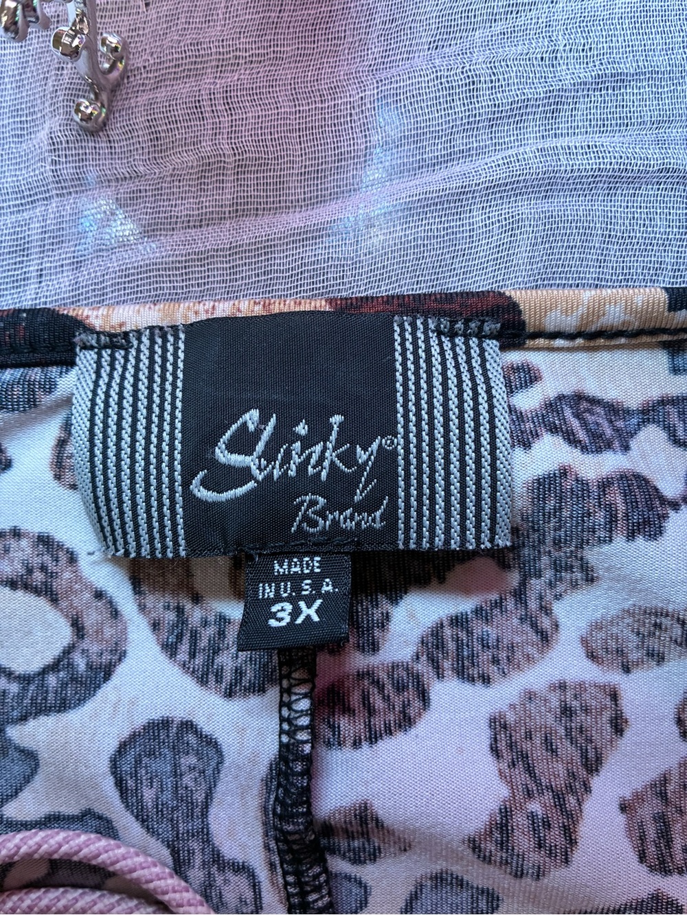 Slinky Brand 3X 2 Piece Leopard Sharkbite Tunic Top Black Pants Set - Picture 11 of 15